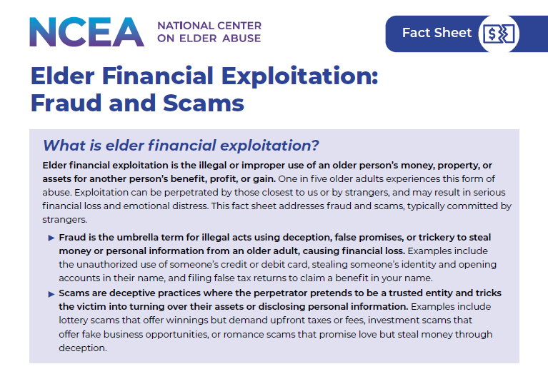 Elder Financial Exploitation: Fraud and Scams - LGBTQ Aging Center